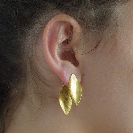 Boucles d'oreille feuilles dansantes